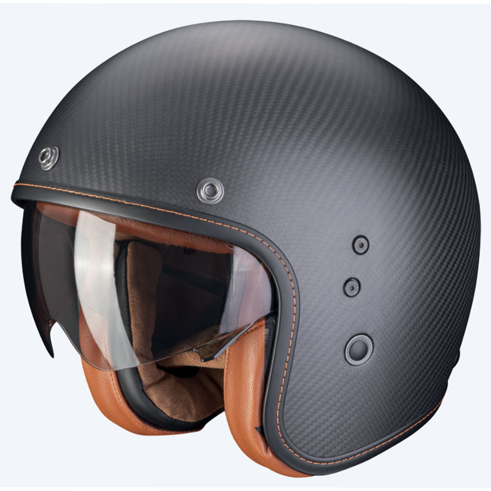 SCORPION BELFAST EVO CARBON SOLID OPEN HELMET Matte Black – SECURTEX MOTOR S.L (t/a MaximoMoto)