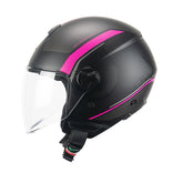 CGM 167M FLO DOT Jet Casco Negro Fucsia Fluo Mate Largo