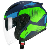 CGM 136G DNA GALAXY JET CASCO MOTO AZUL VERDE FLUO OPACO – Maximomoto ES