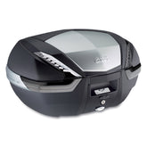 GIVI MK V47 Maleta de Moto Aluminio Negro Reflectores Ahumados 47 L - Accesorios