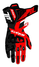 SEVENTY SD-R24 PISTA Guantes De Cuero Para Moto Para Hombre Negro Rojo - GUANTES