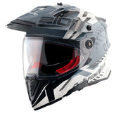 AXOR X-CROSS D/V X1 SPEEDOMETER CASCO DE MOTO BLANCO GRIS