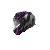 GIVI X.21 Mod modular para motocicleta Casco integral negro morado plateado