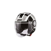 GIVI 11.1 AIR JET-R Class Moto Jet Deportivo Casco Blanco Negro Plateado