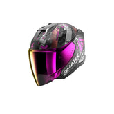Capacete aberto Shark SKWAL i3 Hellcat, preto mate cromado roxo. – Maximomoto ES