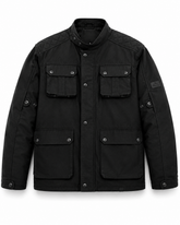 NOIR - Veste en coton ciré noir Bowland – Maximomoto ES