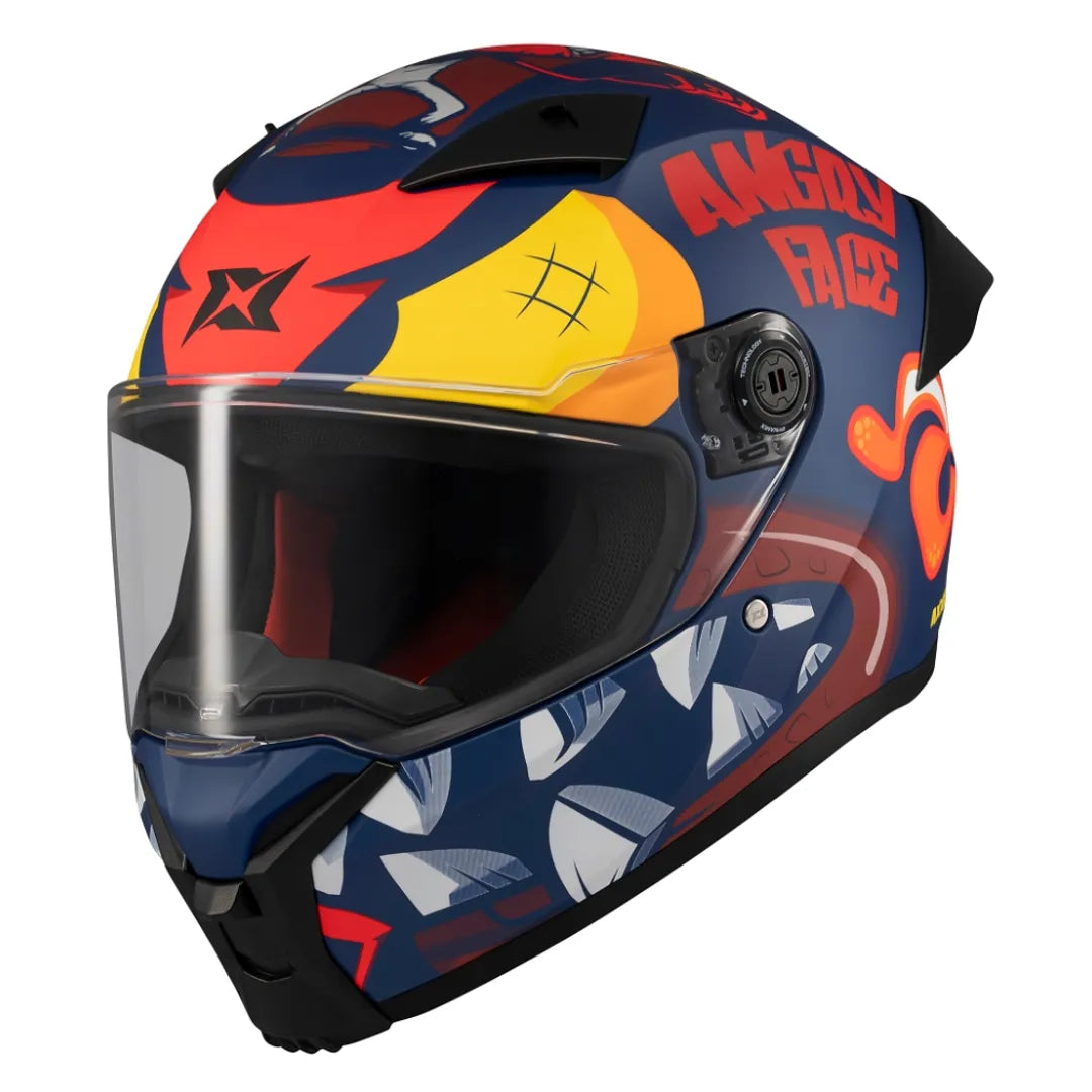 AXXIS CASCO FENIX ANGRY FACE C5 AZUL/NARANJA MATE – SECURTEX MOTOR