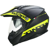 CGM 666S TWIN HITRACK Casco Aventura Negro Mate Amarillo