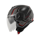Kappa KV37R EVO Gráfica TITANIO AFILADO OP Moto Casco Jet ROJO