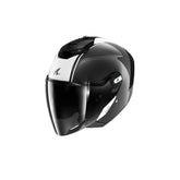 SHARK RS Jet Piel Carbono Blanco Negro Casco