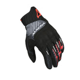 Luvas de motociclismo MACNA OCTAR 2.0 Adventure, pretas, vermelhas e brancas. – Maximomoto ES