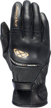 IXON RS SHINE 2 CUERO TEXTIL GUANTES MOTO MUJER NEGRO ORO - GUANTES
