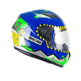 CGM 265R LUCKY BIO jet Casco infantil azul amarillo verde mate