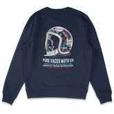 SUDADERA PURERACER STICKERS BLUE NAVY