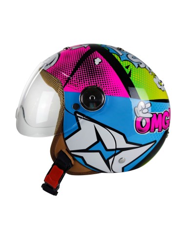 AXXIS-Casco PUPPY B103D COMIC A8 ROSA BRILLO