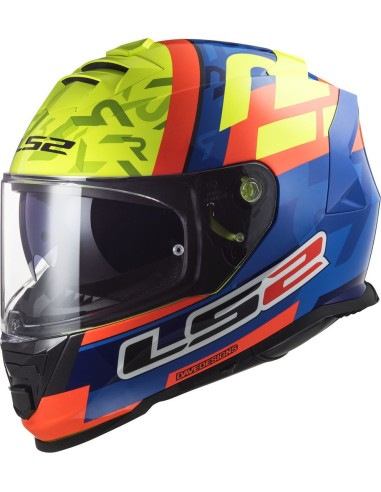 LS2 FF800 Strom Salvador Replica Blue H-V Yellow Full Face Touring Motorbike Helmet