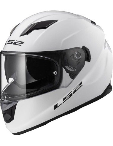 LS2 FF320 Stream Evo Moderner Vollvisierhelm glänzend weiß Motorradhelm