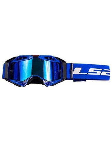 LS2- AURA GOGGLE BLACK BLUE WITH IRIDIUM VISOR