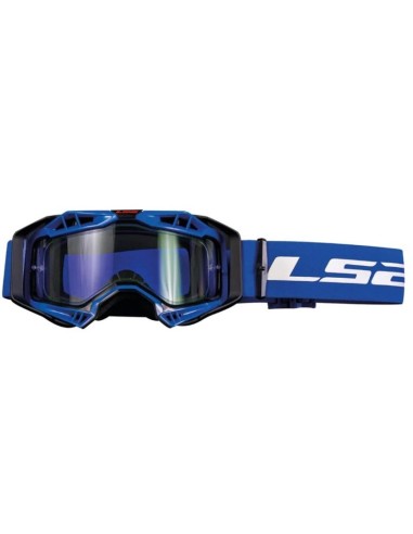 LS2- AURA GOGGLE BLACK BLUE WITH CLEAR VISOR