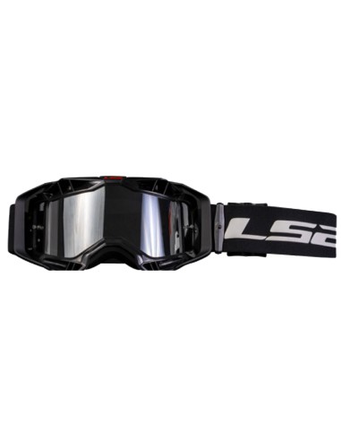 LS2- AURA GOGGLE BLACK WITH SILVER IRIDIUM VISOR