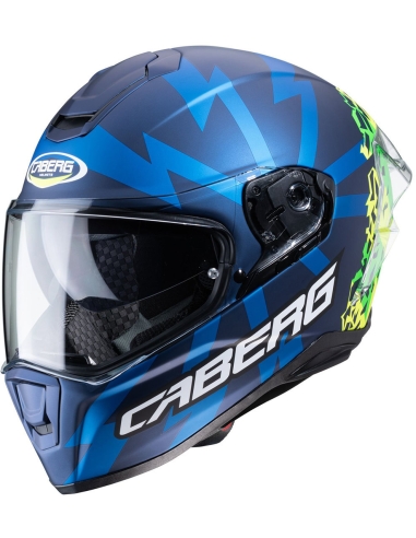 CABERG-Casco DRIFT EVO STORM MATT BLUE/YELLOW FLUO/GREEN FLUO