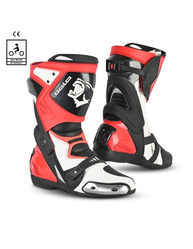 BELA - Botas Piel Race Pro (R-6) Blanco/Negro/Rojo