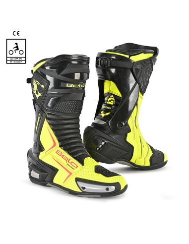 Bela Speedo 2.0 Motorrad Rennstiefel Schwarz/Gelb Fluor