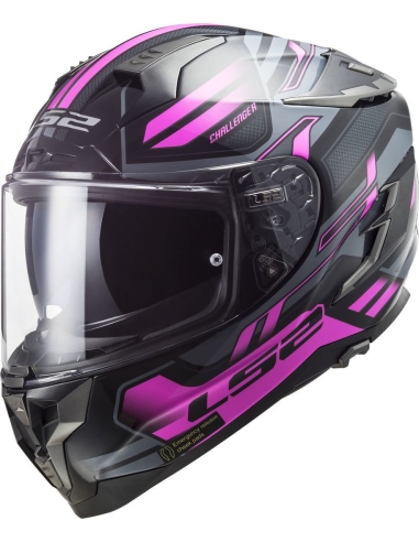 LS2 FF327 CHALLENGER SPIN TITANIUM FLUO PINK