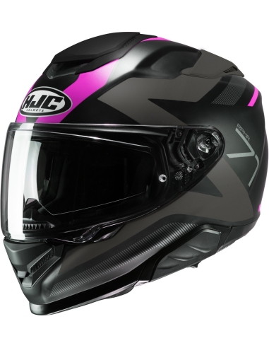 Casque de course moto intégral HJC RPHA 71 noir rose opaque