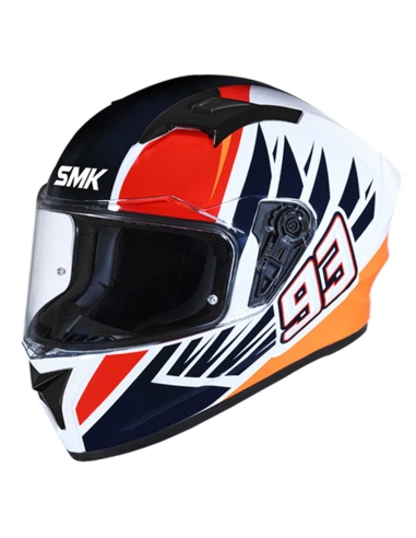 SMK Stellar Wings (GL153) Casco integral para motocicleta Sports Touring Blanco brillante Azul Rojo