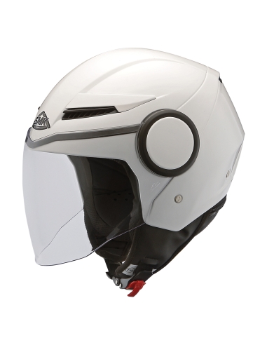 SMK Jet Streem Motocicleta Urban Touring Jet Capacete (GL100) Branco Brilhante