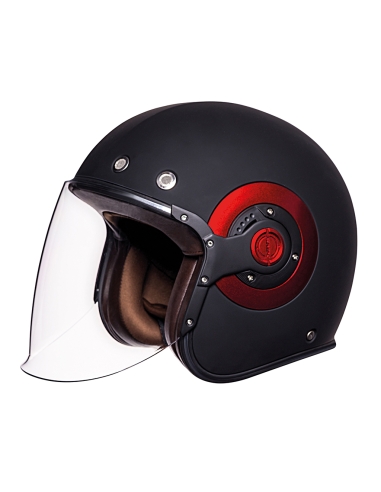 SMK Retro Jet MA230 Motorrad Touring Integralhelm Schwarz