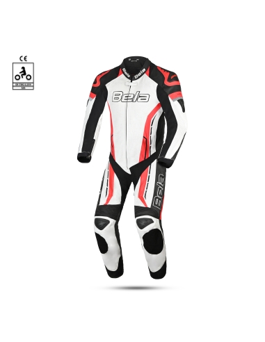 Bela Rocket Man Mix Kangaroo Combinaison Moto Blanc/Noir/Rouge