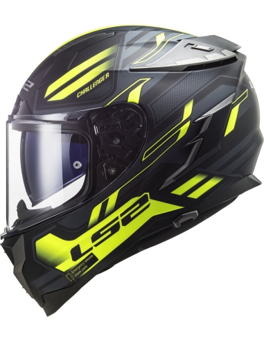 LS2 FF327 Storm Challenger Spin giallo cobalto opaco HI-VIS Casco integrale  da moto da turismo