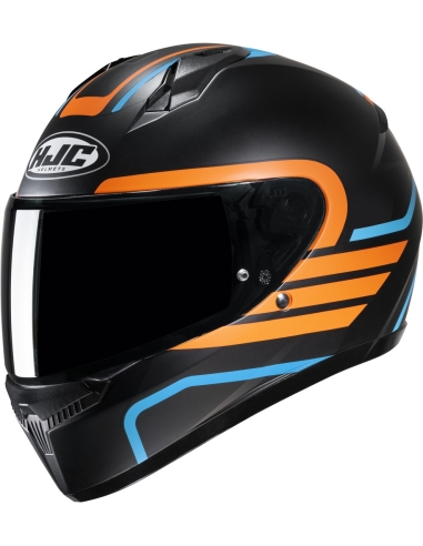 hjc c10 lito mc27sf azul naranja casco integral moto racing