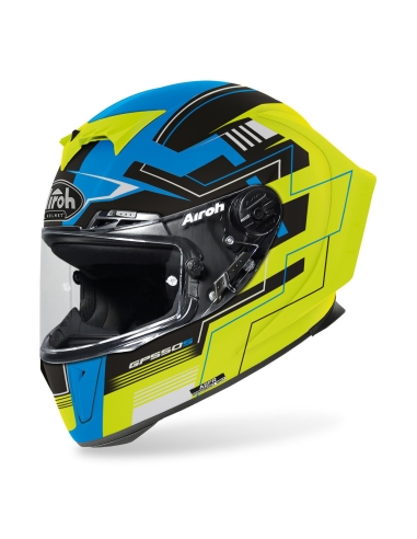 AIROH - CASCOS GP550 S CHALLENGE BLUE/YELLOW MATT