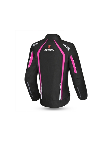 Chaqueta Moto Mujer Racing Blanco-Rosa-Azul De Invierno