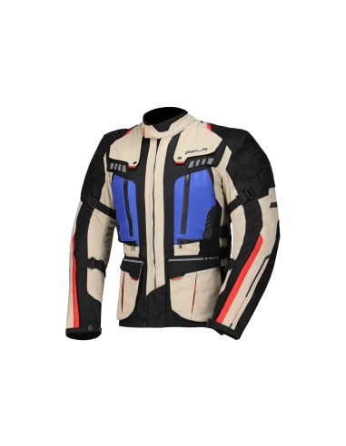 Bela Hailstorm Motorradjacke Creme/Schwarz/Blau