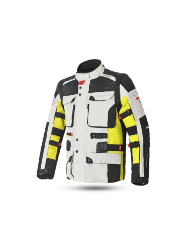 BELA - Chaqueta Textil Crossroad Extreme WP Hielo/Negro/Amarillo Fluor