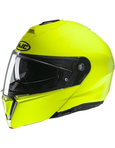 casco de moto abatible hjc i90 vert fluo integral de carretera