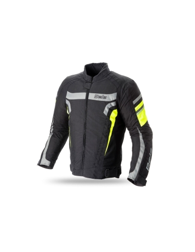 BELA - Chaqueta Textil Rebel Man Rider Negro/Amarillo Fluor