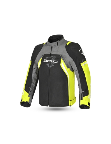 Bela Cordaniel Motorradjacke Schwarz/dunkelgrau/gelb fluor