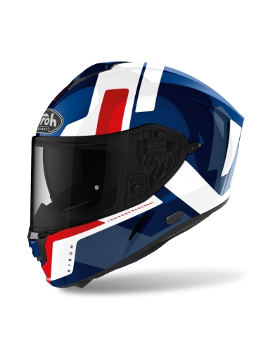 Airoh spark shogun Blue Red Gloss Full face road crash motorbike helmet