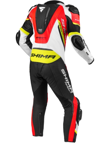 Tuta in pelle da moto sportiva da competizione Shima APEX RS Fluo