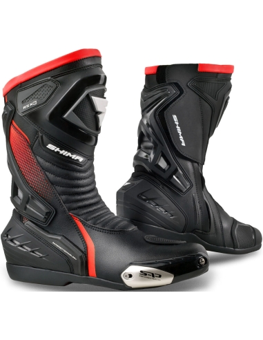 SHIMA RSX-6 Fluo rote Herren-Sport-Motorrad-Rennstiefel