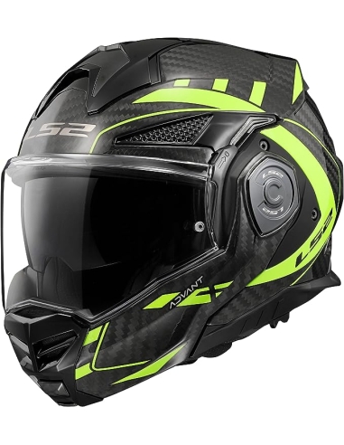 LS2 FF901 Advant X C Feature H-V jaune casque moto modulable flip up