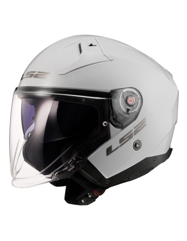 Casco Jet LS2 Infinity II OF603 Focus bianco blu rosso ECE22.06