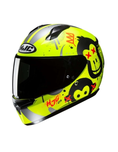 Casque Moto Intégral Hjc C10 GETI MC3HSF Jaune Fluo Mat Noir