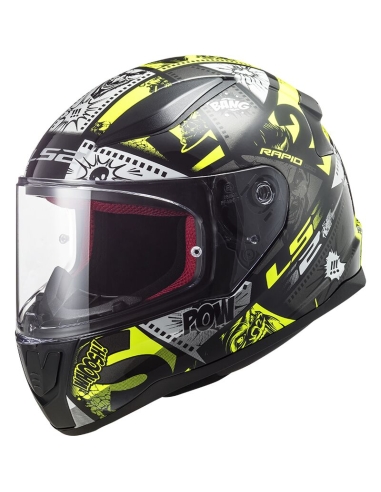 LS2 FF353 Rapid Mini Vignetee Schwarz H-V Gelb Full Face Urban Touring Motorradhelm