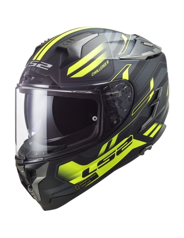 LS2 FF327 Storm Challenger Spin matt cobalt HI-VIS amarelo Capacete de motociclista de turismo